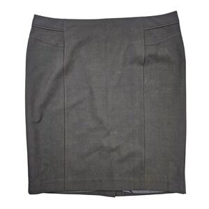 Worthington Stretch Pencil Skirt Womens Size 14 Black Zipper Work Office Preppy
